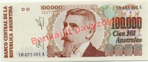 100000 Australų banknoto priekinė pusė