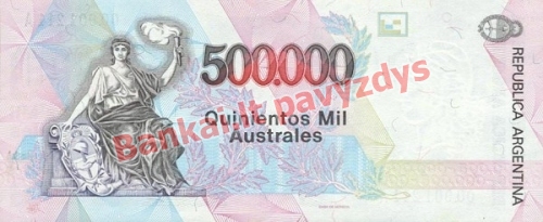 500000 Australų banknoto galinė pusė