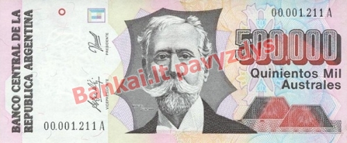 500000 Australų banknoto priekinė pusė