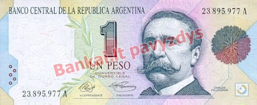 1 Peso banknoto priekinė pusė