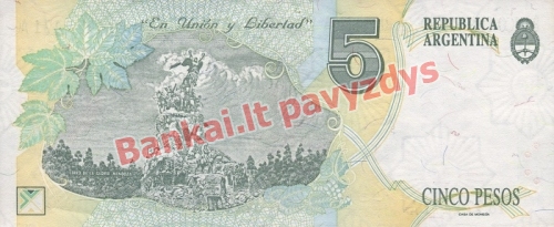 5 Pesų banknoto galinė pusė