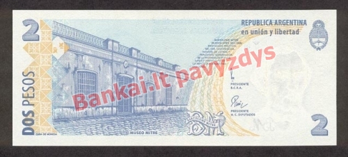 2 Pesos  banknoto galinė pusė