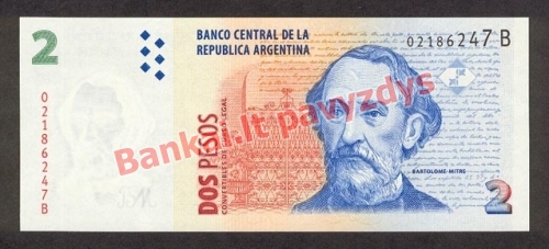2 Pesos  banknoto priekinė pusė