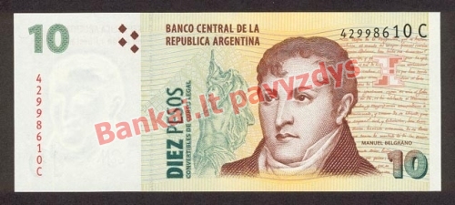 10 Pesos  banknoto priekinė pusė