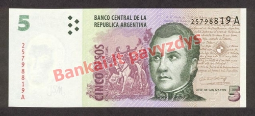 5 Pesos  banknoto priekinė pusė