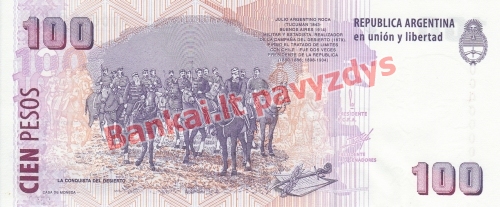 100 Pesų banknoto galinė pusė