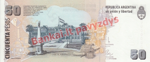 50 Pesų banknoto galinė pusė