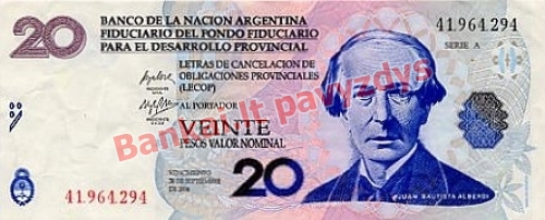 20 Pesos  banknoto priekinė pusė