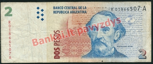 2 Pesų banknoto priekinė pusė