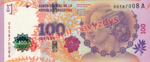 100 Pesų banknoto priekinė pusė