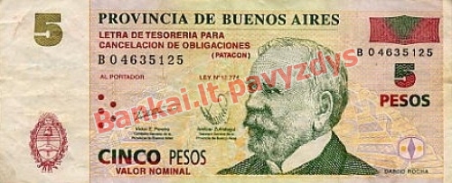 5 Pesų banknoto priekinė pusė