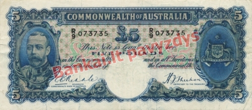 5 Svarų banknoto priekinė pusė