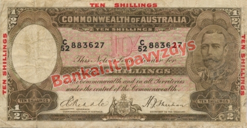 10 Šilingų banknoto priekinė pusė
