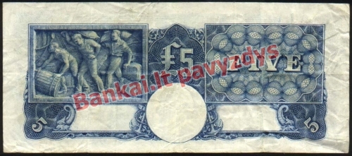 5 Svarų banknoto galinė pusė