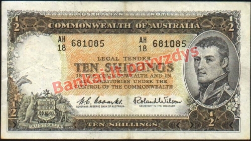 10 Šilingų banknoto priekinė pusė