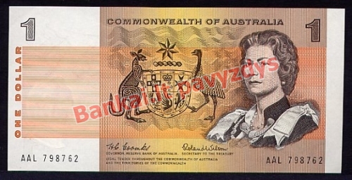 1 Dolerio banknoto priekinė pusė