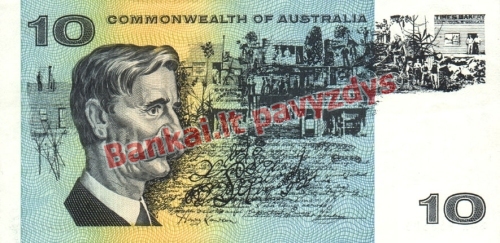 10 Dolerių banknoto galinė pusė