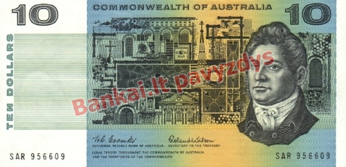 10 Dolerių banknoto priekinė pusė