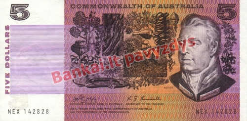 5 Dolerių banknoto priekinė pusė
