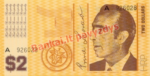 2 Dolerių banknoto priekinė pusė