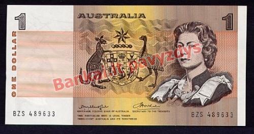 1 Dolerio banknoto priekinė pusė
