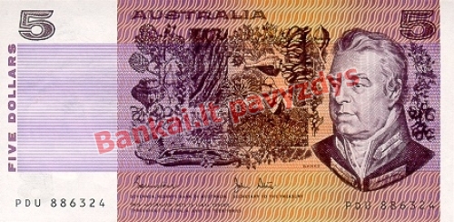 5 Dolerių banknoto priekinė pusė