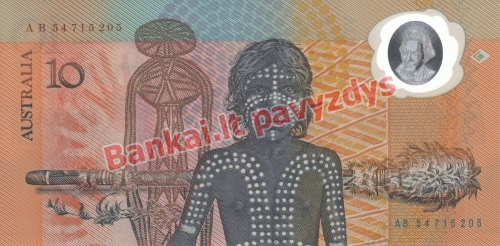 10 Dolerių banknoto galinė pusė