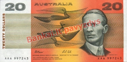 20 Dolerių banknoto priekinė pusė