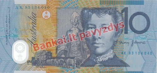 10 Dolerių banknoto galinė pusė