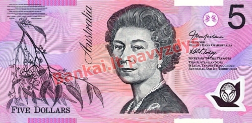 5 Dolerių banknoto priekinė pusė