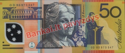 50 Dolerių banknoto galinė pusė