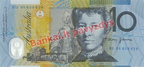 10 Dolerių banknoto galinė pusė