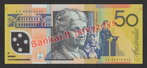 50 Dolerių banknoto galinė pusė