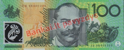 100 Dolerių banknoto galinė pusė