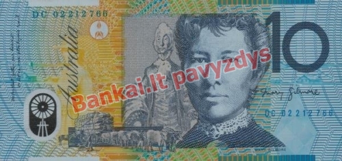 10 Dolerių banknoto galinė pusė