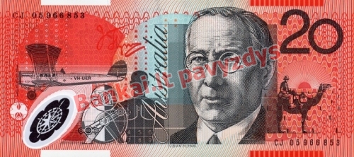 20 Dolerių banknoto galinė pusė