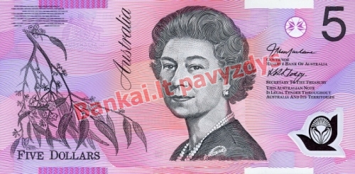 5 Dolerių banknoto priekinė pusė