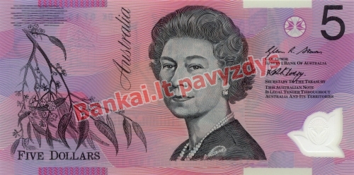 5 Dolerių banknoto priekinė pusė