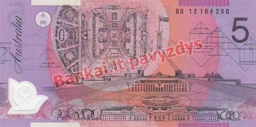 5 Dolerių banknoto galinė pusė