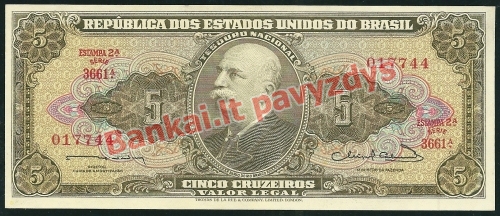 5 Cruzeirų banknoto priekinė pusė