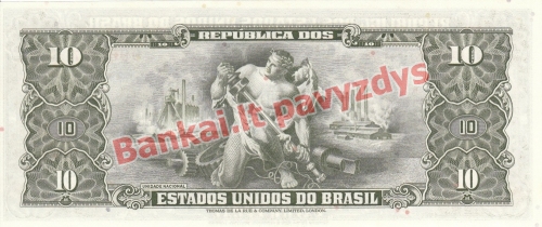 10 Cruzeirų banknoto galinė pusė