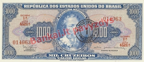 1 Cruzeiro Novo banknoto priekinė pusė