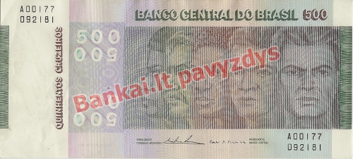 500 Cruzeirų banknoto priekinė pusė
