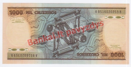 1000 Cruzeirų banknoto galinė pusė