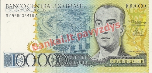 100000 Cruzeirų banknoto priekinė pusė