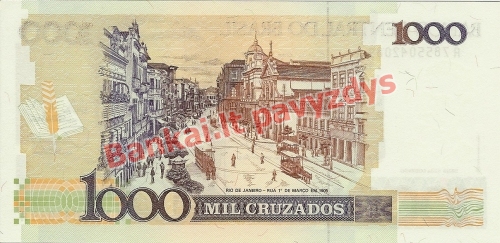 1000 Cruzadų banknoto galinė pusė