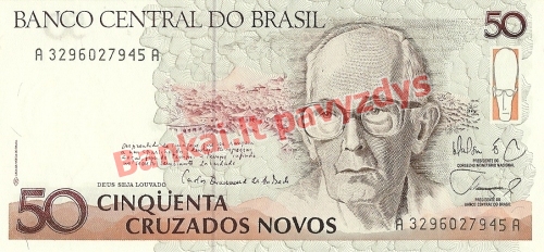 50 Cruzados Novų banknoto priekinė pusė