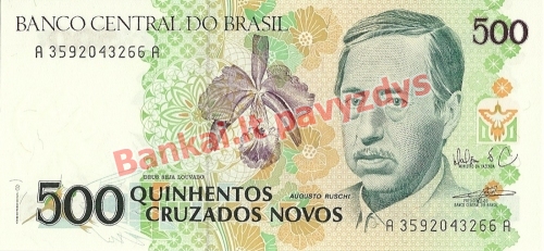 500 Cruzados Novų banknoto priekinė pusė