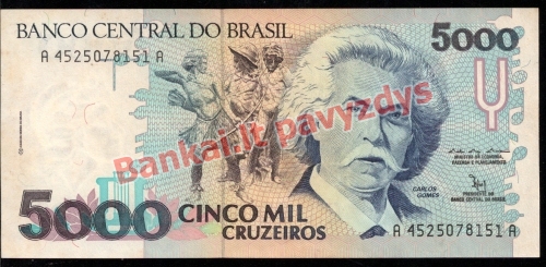 5000 Cruzeirų banknoto priekinė pusė