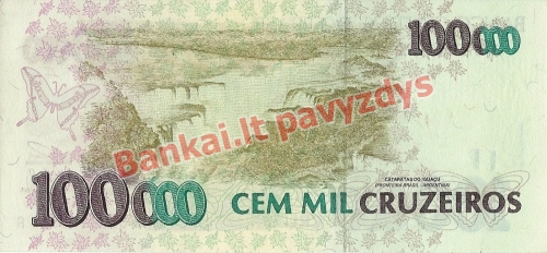 100000 Cruzeirų banknoto galinė pusė